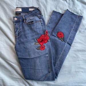 Pacsun Skinny Jeans with Floral Embroidery